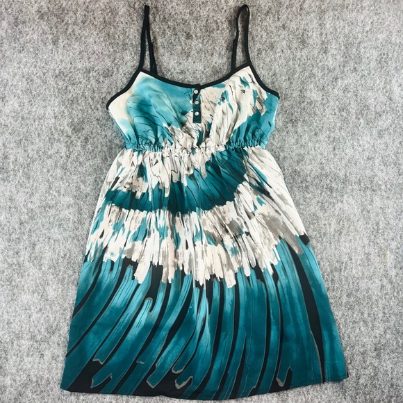 Kimchi Blue Dresses & Skirts - Kimchi Blue Urban Outfitters Abstract Print Dress Women S Teal Boho Y2K Indie